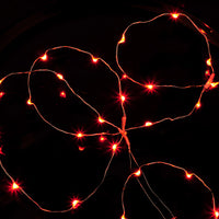 Micro LED lights red bulbs - battery powered table centrepiece fairy lights - Medium
