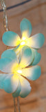 Tropical Blue Frangipani Flower Artificial - Battery Power - fairy lights - table party room decoration