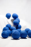 All Navy Blue Cotton Ball 5cm - Mains Power- 5m with 30 LED Bulb fairy lights