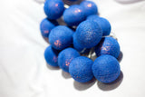 All Navy Blue Cotton Ball 5cm Ball Mix - 3 Metre Battery Powered -  fairy party room lights decor