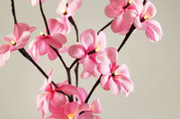 Pink Frangipani flower bunch on stems sticks - 50 cm high battery powered table centrepiece fairy lights