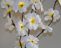 White Frangipani flower bunch on stems sticks - 50 cm high battery powered table centrepiece fairy lights