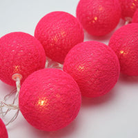 All Red Noir Cotton Ball 5cm Ball - 3 Metre Battery Powered -  fairy party room lights decor