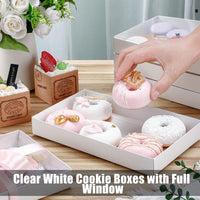 Square White Hamper Product Presentation Gift Box - 25x25x6cm deep - White with Clear Lid - Retail Product Show case