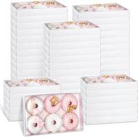Square White Hamper Product Presentation Gift Box - 25x25x6cm deep - White with Clear Lid - Retail Product Show case