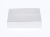 Square Invitation Presentation Gift Box - 8x8x2cm deep - White with Clear Lid - Cookie Retail Product Show case