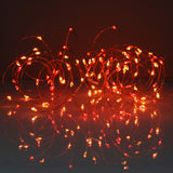 Micro LED lights red bulbs - battery powered table centrepiece fairy lights - Medium