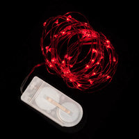 Micro LED lights red bulbs - battery powered table centrepiece fairy lights - Medium