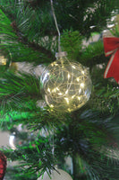 6cm Glass Bauble with LED  lights Wedding Party Xmas Event Occasion Decoration - Battery Powered