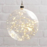 6cm Glass Bauble with LED  lights Wedding Party Xmas Event Occasion Decoration - Battery Powered
