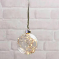 6cm Glass Bauble with LED  lights Wedding Party Xmas Event Occasion Decoration - Battery Powered