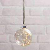 6cm Glass Bauble with LED  lights Wedding Party Xmas Event Occasion Decoration - Battery Powered