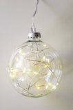6cm Glass Bauble with LED  lights Wedding Party Xmas Event Occasion Decoration - Battery Powered