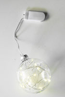 6cm Glass Bauble with LED  lights Wedding Party Xmas Event Occasion Decoration - Battery Powered