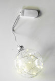 6cm Glass Bauble with LED  lights Wedding Party Xmas Event Occasion Decoration - Battery Powered