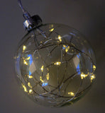 6cm Glass Bauble with LED  lights Wedding Party Xmas Event Occasion Decoration - Battery Powered