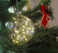 6cm Glass Bauble with LED  lights Wedding Party Xmas Event Occasion Decoration - Battery Powered
