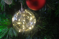 6cm Glass Bauble with LED  lights Wedding Party Xmas Event Occasion Decoration - Battery Powered