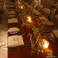 White Wax Votive Table Candle in Clear Glass Holder - 6cm High - wedding party table decoration