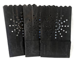 10 Pack Black Sun Burst Luminary Bags - Wedding, Reception, Christmas, and Party Décor - Paper Candle Bag - Blank Luminaria - Holiday Candle Lantern