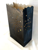 10 Pack Black Sun Burst Luminary Bags - Wedding, Reception, Christmas, and Party Décor - Paper Candle Bag - Blank Luminaria - Holiday Candle Lantern
