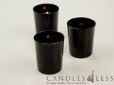 Black Glass Holder for Votive or Tea Light Candles - Wedding Table Decor
