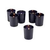 Black Glass Holder for Votive or Tea Light Candles - Wedding Table Decor