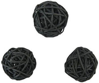 Black Cane Wicker Rattan Ball Style -5m Long Battery Powered fairy lights xmas noir gothic party event table centrepiece decoration
