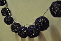 Black Cane Wicker Rattan Ball Style -5m Long Battery Powered fairy lights xmas noir gothic party event table centrepiece decoration