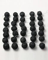Black Cane Wicker Rattan Ball Style -5m Long Battery Powered fairy lights xmas noir gothic party event table centrepiece decoration