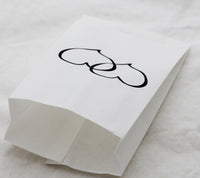 50 Pack White Cake Bag Birthday Wedding Party Christening Lolly Cake Bags Heart Print Design - Free Post (Copy)