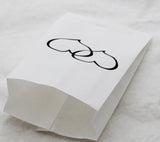 50 Pack White Cake Bag Birthday Wedding Party Christening Lolly Cake Bags Heart Print Design - Free Post (Copy)