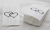 50 Pack White Cake Bag Birthday Wedding Party Christening Lolly Cake Bags Heart Print Design - Free Post (Copy)