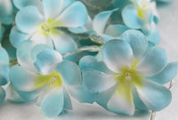 Blue Tropical Frangipani String Lights - LED Battery Power fairy lights - 5 Metre long - floral party decor gift