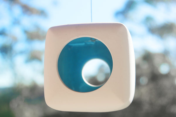 Hanging Candle Holder- Cube - Outdoor/Indoor - Blue n White - Outdoor garden decor