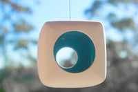 Hanging Candle Holder- Cube - Outdoor/Indoor - Blue n White - Outdoor garden decor