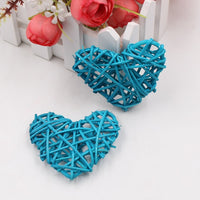 Turquoise Blue Rattan Heart -LED Mains Plug Lights - 5 metre long - Romantic Valentines Wedding Decoration Gift