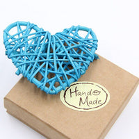 Turquoise Blue Rattan Heart -LED Mains Plug Lights - 5 metre long - Romantic Valentines Wedding Decoration Gift