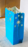 10 Pack Blue STAR Luminary Bags - Wedding, Reception, Christmas, and Party Décor - Paper Candle Bag - Blank Luminaria - Holiday Candle Lantern