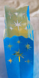 10 Pack Blue STAR Luminary Bags - Wedding, Reception, Christmas, and Party Décor - Paper Candle Bag - Blank Luminaria - Holiday Candle Lantern