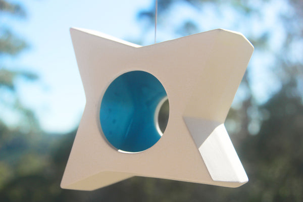 Hanging Tealight Candle Holder- Star - Outdoor/Indoor - Blue n White - Outdoor garden decor