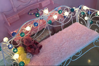 Blue n White Rattan Ball Decorative Party Wedding LED Lights Decor - 10 metre long with 100 bulb/balls Xmas decorations