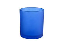 Frosted Deep Blue Glass Holder for Votive or TeaLight Candle 6.5cm High - Beach Party Decor