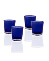 Frosted Deep Blue Glass Holder for Votive or TeaLight Candle 6.5cm High - Beach Party Decor