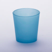 Frosted Turquoise Shot Glass Tealight Votive  Candle Holder - 6.5cm Tall