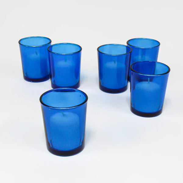 Navy Dark Blue Shot Glass Tealight Votive  Candle Holder - 6.5cm High - Party Decoration Homeware
