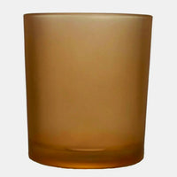 Chocolate Brown Frosted Glass Tea Light Shot Glass Candle Holder - 6.5cm tall
