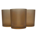 Chocolate Brown Frosted Glass Tea Light Shot Glass Candle Holder - 6.5cm tall