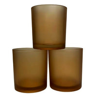 Chocolate Brown Frosted Glass Tea Light Shot Glass Candle Holder - 6.5cm tall