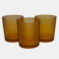 Chocolate Brown Frosted Glass Tea Light Shot Glass Candle Holder - 6.5cm tall